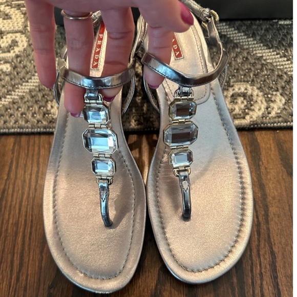 Prada Sport Leather Slingback Sandals - Picture 4 of 5